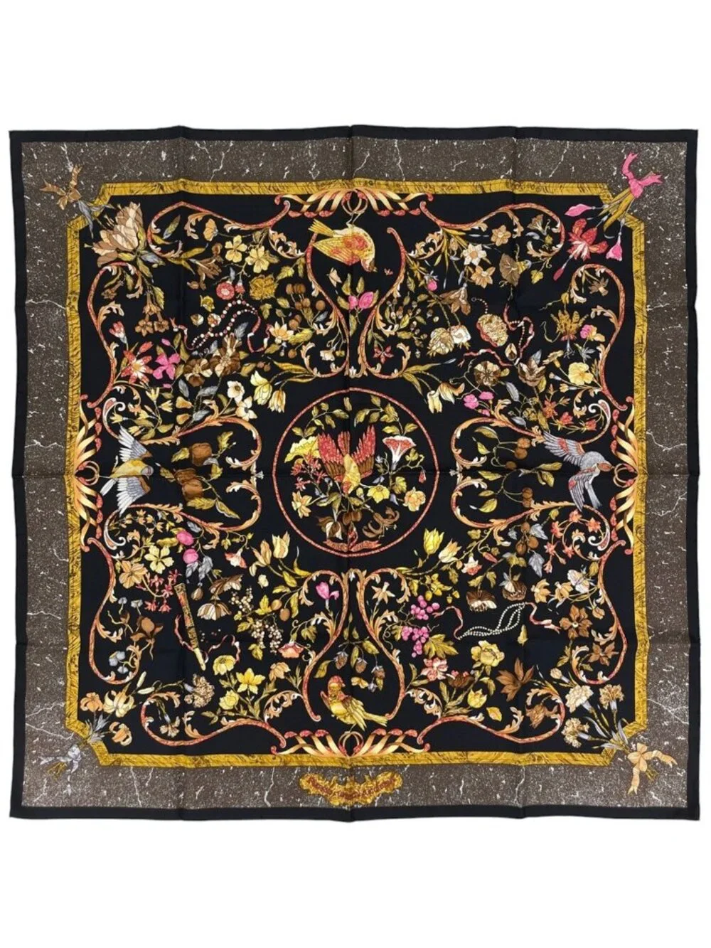Hermes Carre 90 Pierres D' Orient Et D' Occident Scarf Stonework of the East